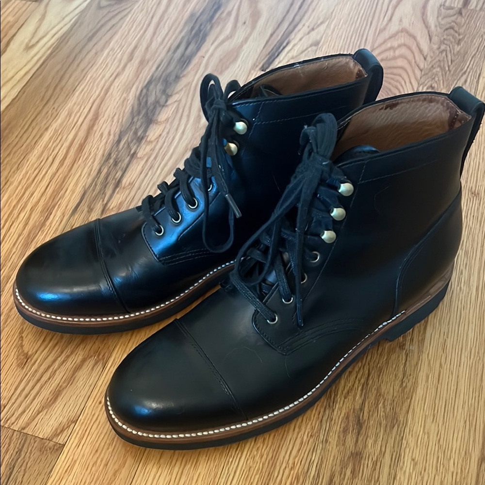 J. Crew Black Leather Lace Up Boots | Men’s 8.5
